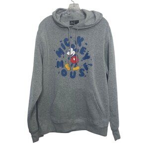 Disney Mickey Mouse Pullover Hoodie Sweatshirt Womans Large Gray